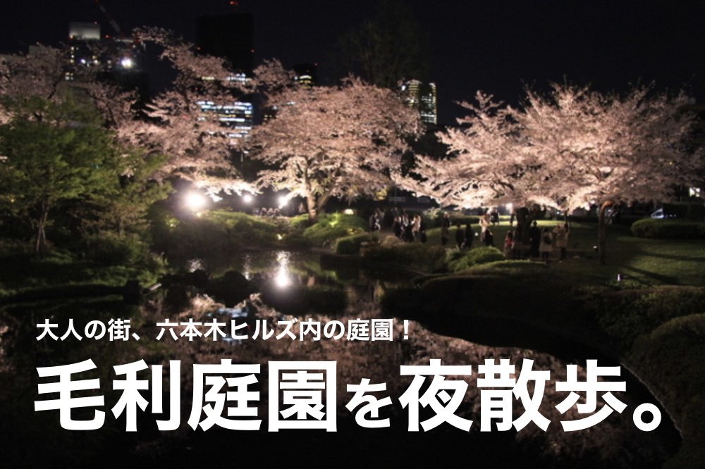 【大人の楽しみ、夜散歩。】六本木ヒルズ内の庭園!ライトアップされた毛利庭園を歩こう!