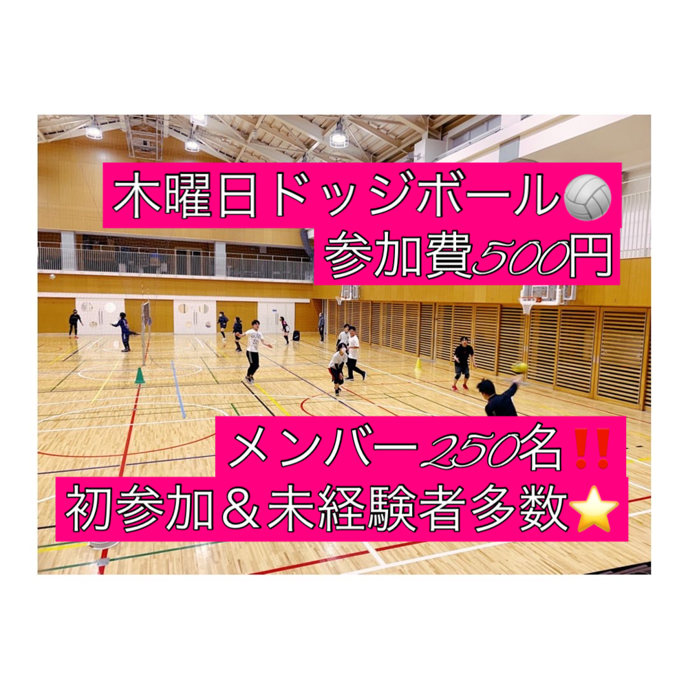 【参加費500円】ドッジボール⭐️初参加&未経験者大歓迎⭐️遅刻OK!【友達作り&運動不足解消しよう!】